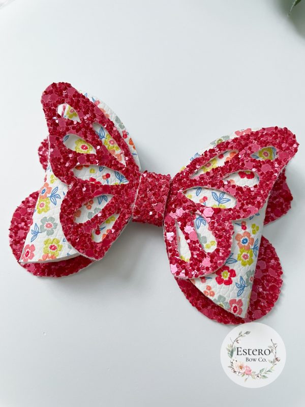 3.5” The Bright Floral Butterfly Hair Bow