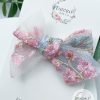Embroidered Floral Tulle Hair Bow