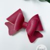 3" Maroon Vegan Leather Hair Bow