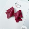 3" Maroon Vegan Leather Hair Bow - Image 5