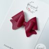 3" Maroon Vegan Leather Hair Bow - Image 3