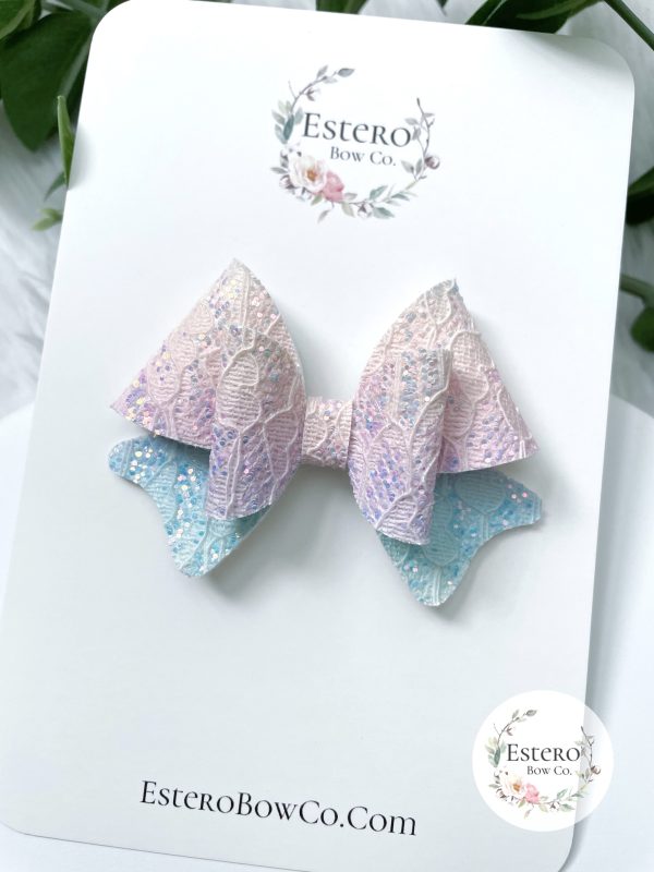 3" Unicorn Ombre Glitter Lace Hair Bow