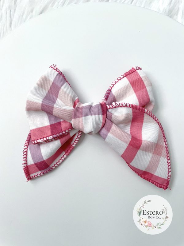 The Valentine's Plaid Mini Fable Bow - Image 3