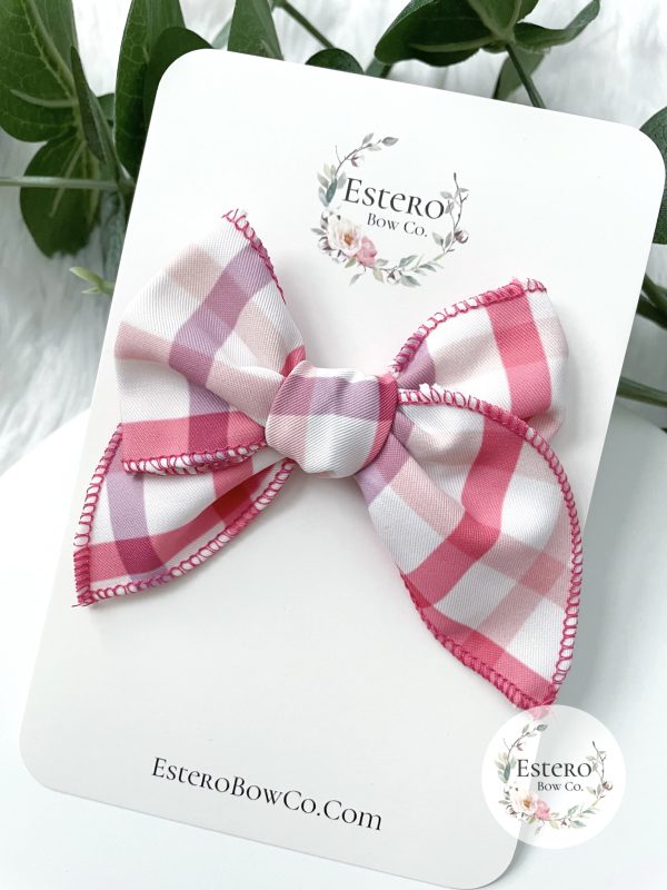 The Valentine's Plaid Mini Fable Bow