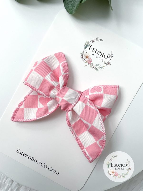 The Checkered Heart Mini Fable Bow - Image 4