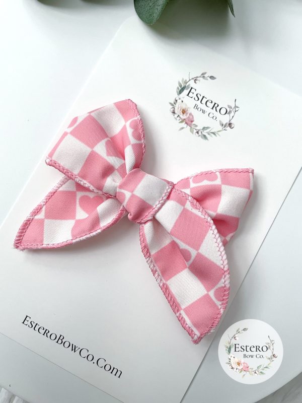 The Checkered Heart Mini Fable Bow - Image 5