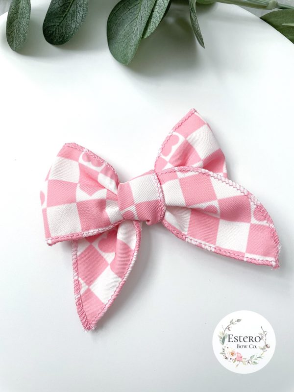 The Checkered Heart Mini Fable Bow - Image 6