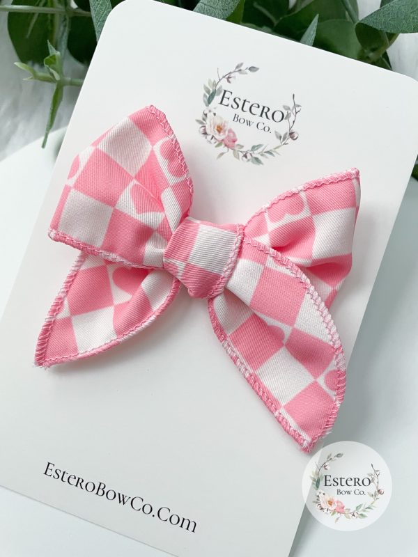 The Checkered Heart Mini Fable Bow