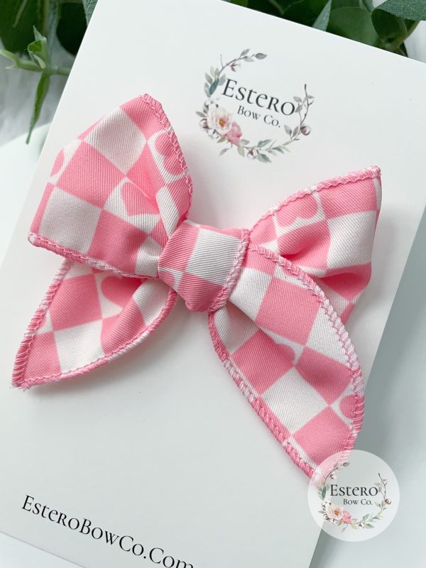 The Checkered Heart Mini Fable Bow - Image 2