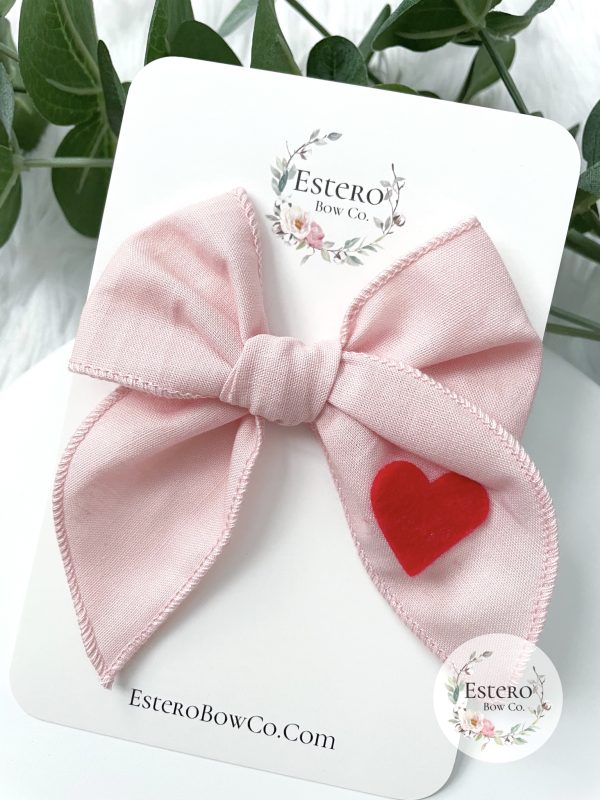 The Pink Valentine's Heart Midi Fable Bow