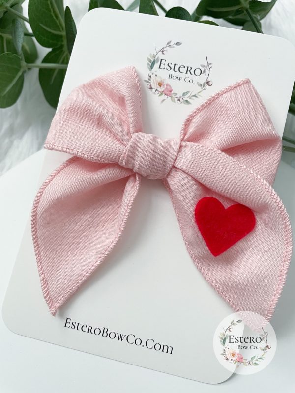 The Pink Valentine's Heart Midi Fable Bow - Image 4
