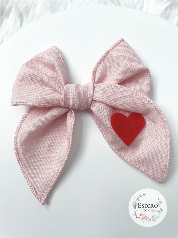 The Pink Valentine's Heart Midi Fable Bow - Image 3