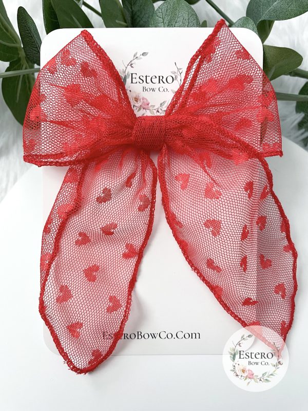 The Red Heart Mesh Fable Bow