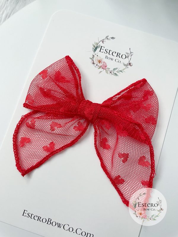 The Red Heart Mesh Mini Fable Bow - Image 2