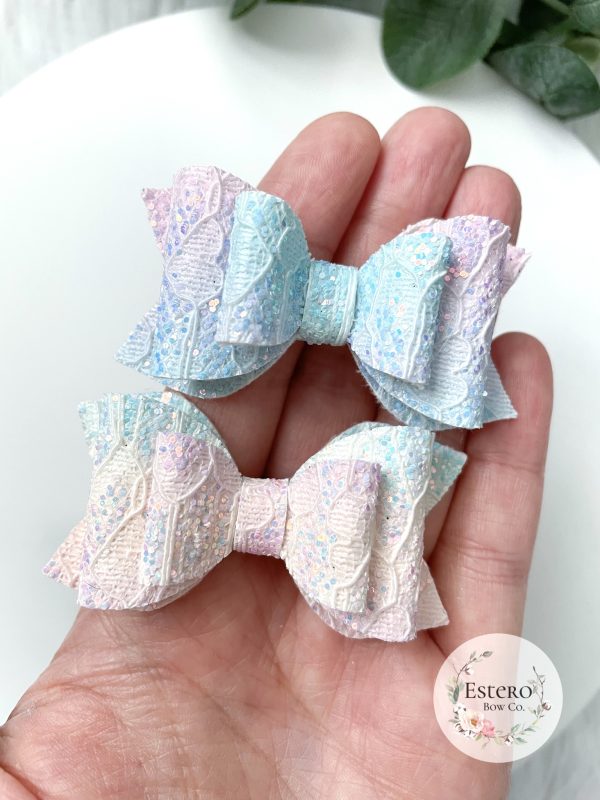 2.5” Unicorn Ombre Lace Hair Bow - Image 2