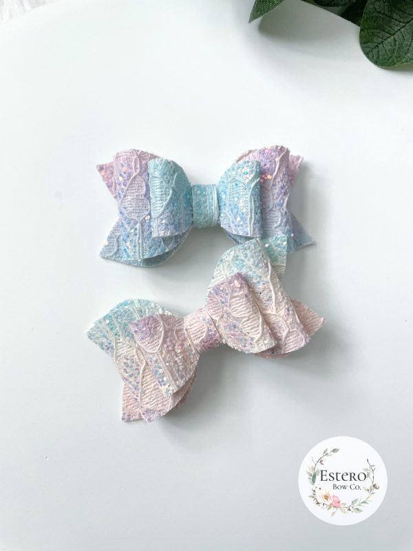 2.5” Unicorn Ombre Lace Hair Bow - Image 6