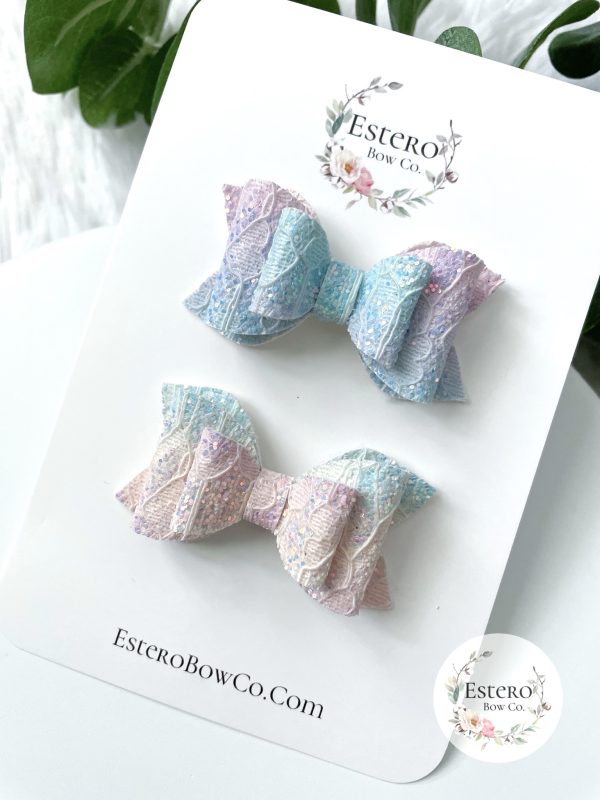 2.5” Unicorn Ombre Lace Hair Bow - Image 4