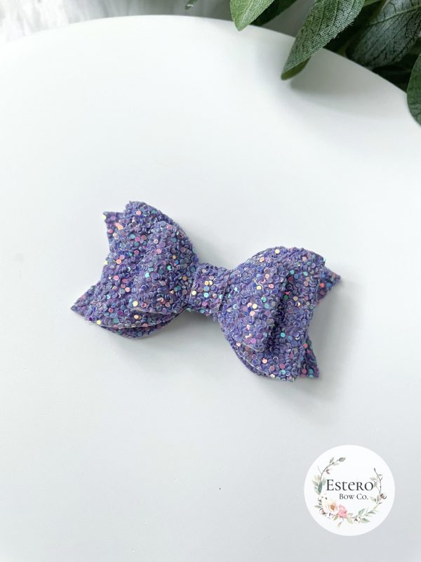 2.5” Violet Glimmer Hair Bow - Image 2
