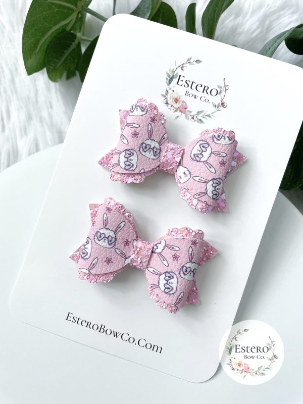 2.5” Bunny Love Hair Bow - Image 3