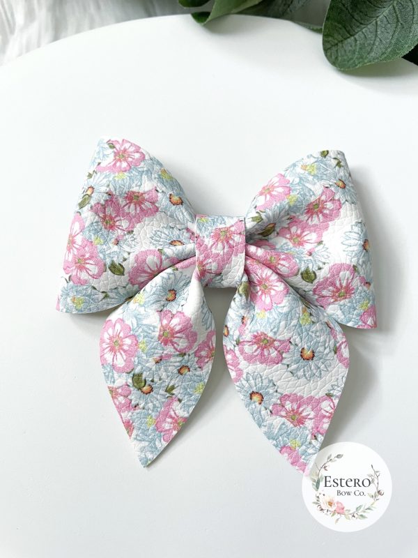3" Claire Floral Sailor Bow - Image 3