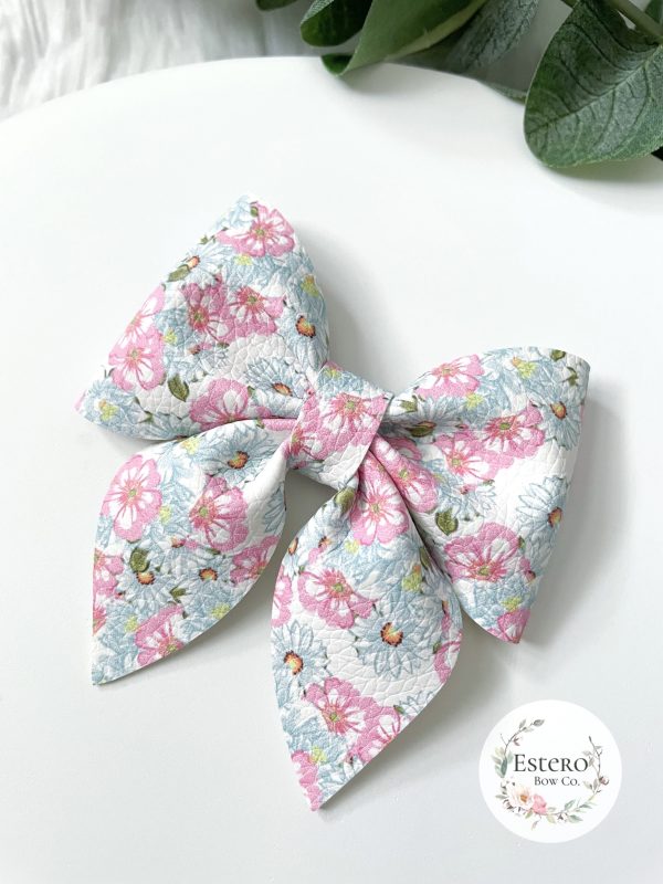 3" Claire Floral Sailor Bow - Image 4