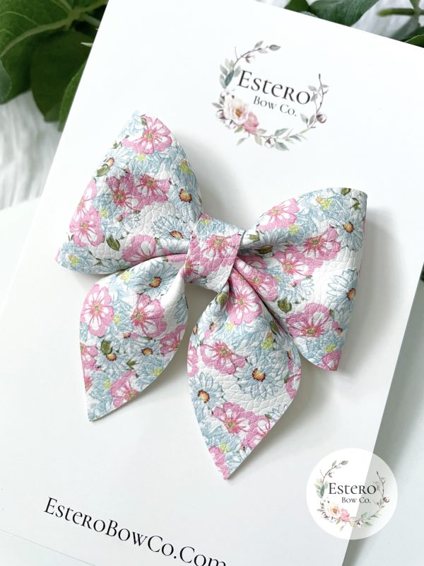 3" Claire Floral Sailor Bow - Image 2