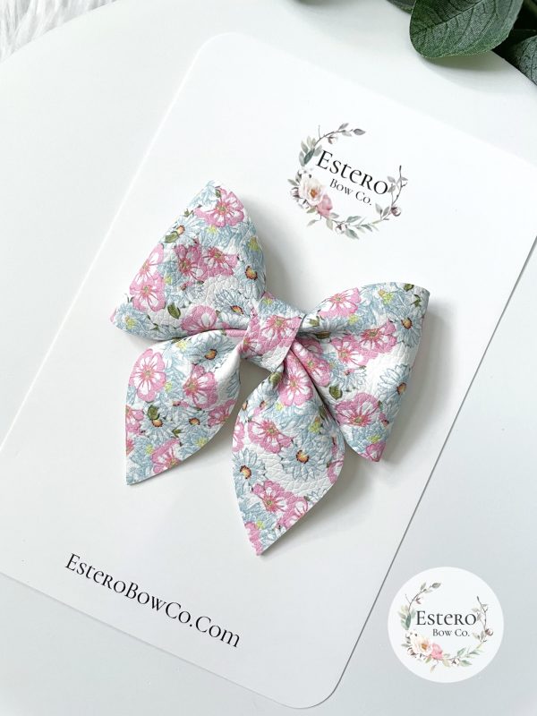 3" Claire Floral Sailor Bow - Image 5