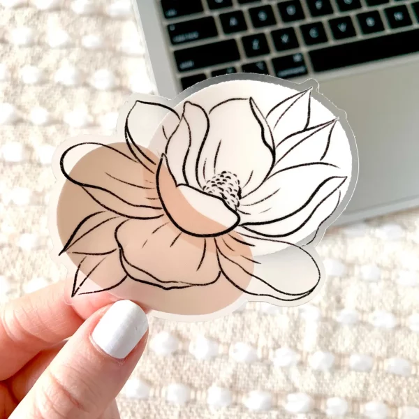 Clear Magnolia Sticker, 3.25x3in | Elyse Breanne Design