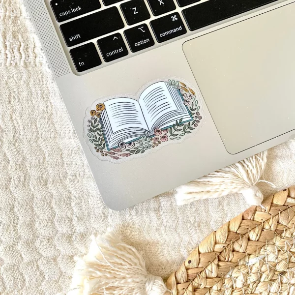 Floral Book Vinyl Sticker 3.25x2in | Elyse Breanne Design - Image 2