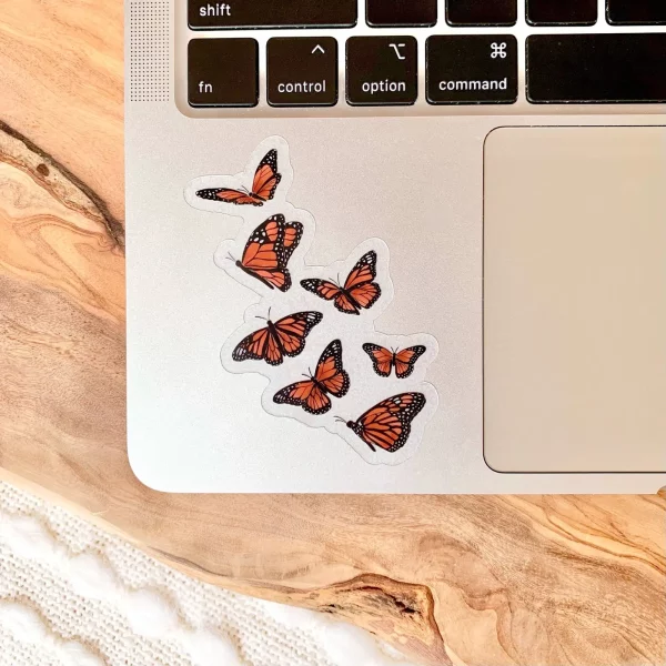 Clear Flying Butterflies Sticker, 3.5x2in | Elyse Breanne Design - Image 2