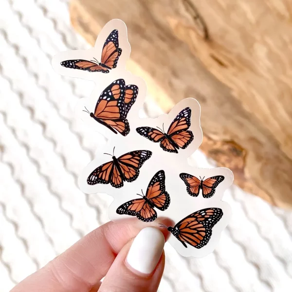 Clear Flying Butterflies Sticker, 3.5x2in | Elyse Breanne Design
