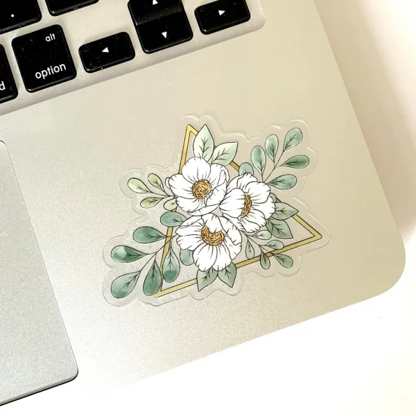 Clear Gold Triangle Floral Sticker 3.35x2.25in | Elyse Breanne Design - Image 2