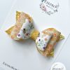3.5” Golden Honeycomb Hair Bow - Image 4