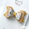 3.5” Golden Honeycomb Hair Bow - Image 2