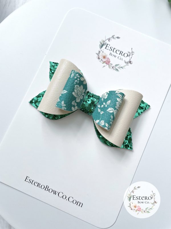 3.5” Nora Floral Hair Bow - Image 2