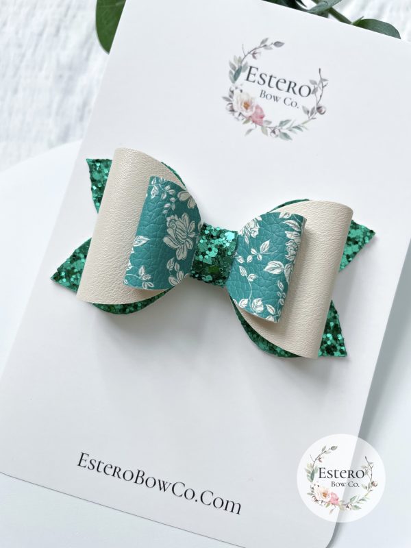 3.5” Nora Floral Hair Bow - Image 3
