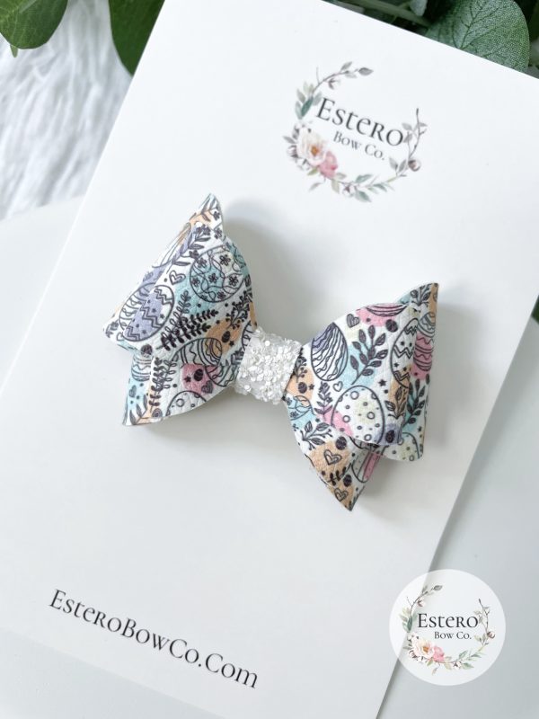 3" Colorful Eggs Hair Bow - Image 4