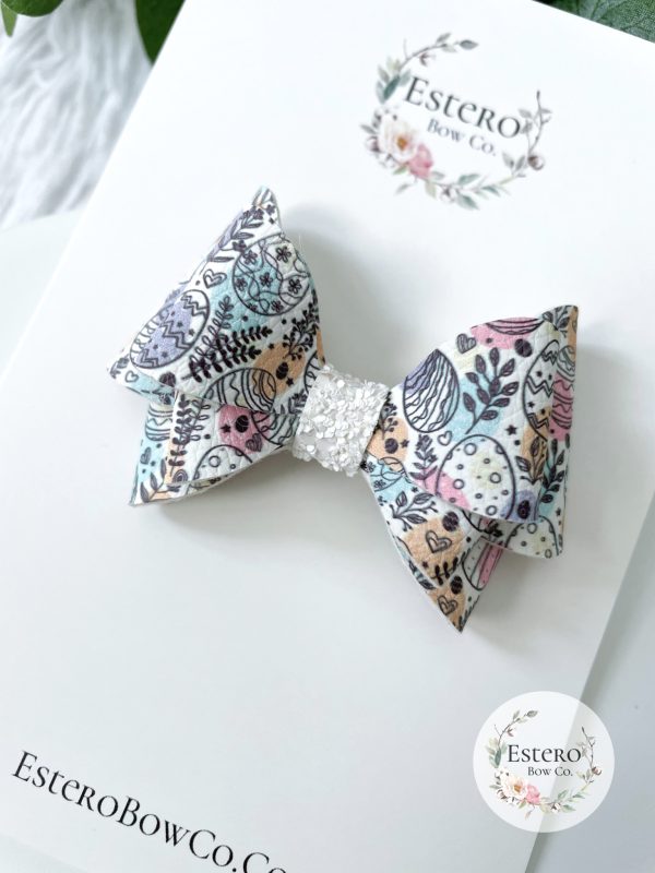 3" Colorful Eggs Hair Bow - Image 3