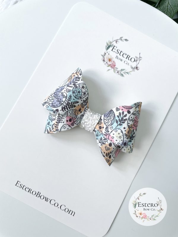 3" Colorful Eggs Hair Bow - Image 2