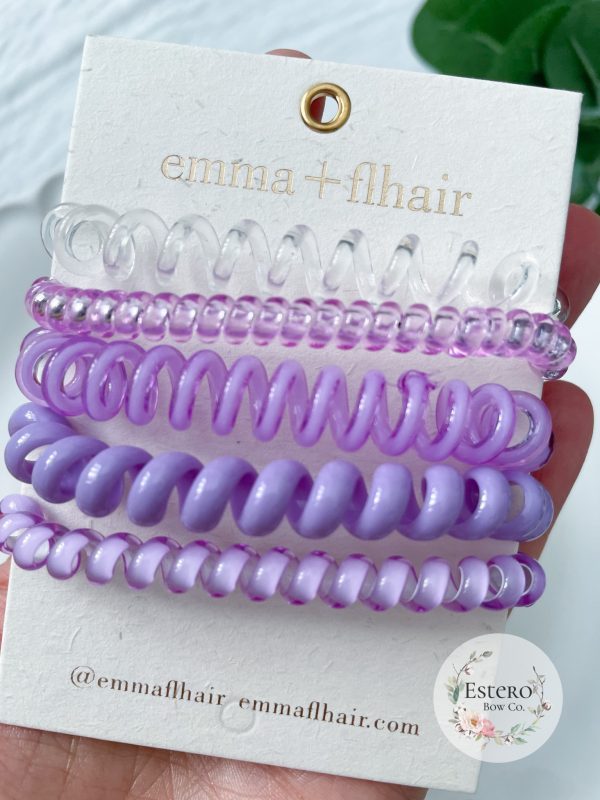 5 Pack Purple Coil Hair Tie Set | Emma + Flhair