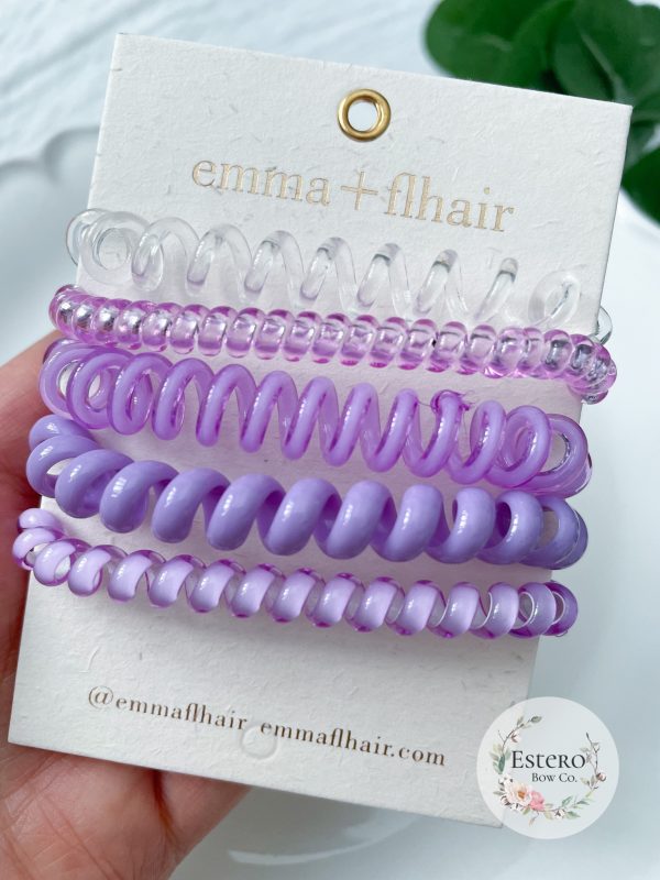 5 Pack Purple Coil Hair Tie Set | Emma + Flhair - Image 2