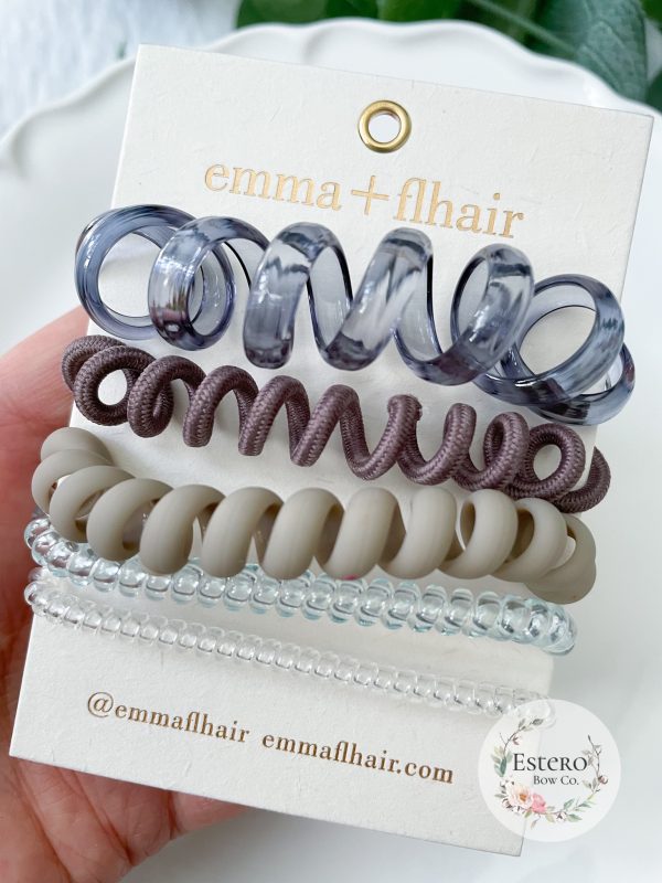 5 Pack Purple Coil Hair Tie Set | Emma + Flhair
