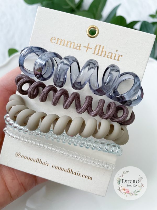 5 Pack Purple Coil Hair Tie Set | Emma + Flhair - Image 2
