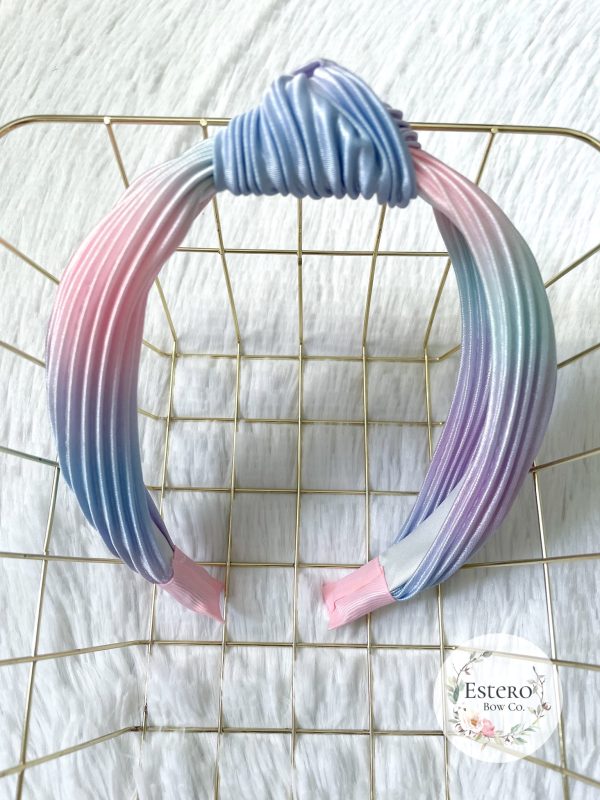 Cotton Candy Ombre Chiffon Top Knot Headband - Image 2