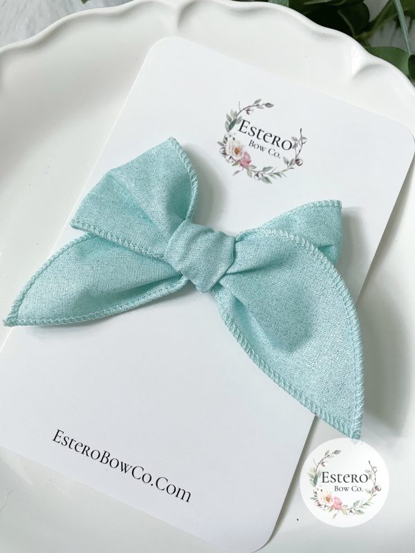 The Aqua Glitter Mini Fable Bow