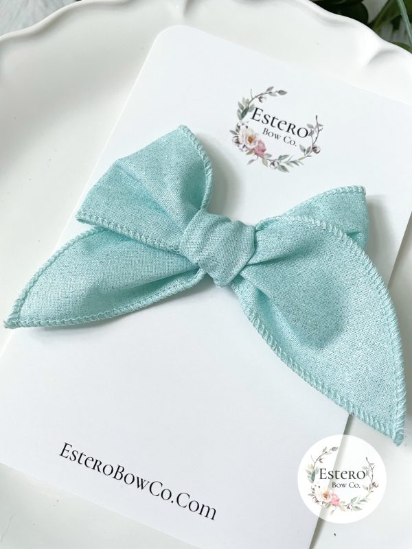 The Aqua Glitter Mini Fable Bow - Image 2