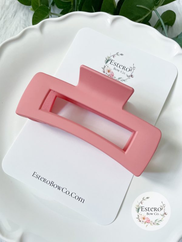 Jumbo 4" Pink Matte Hair Claw | LoveLina - Image 2