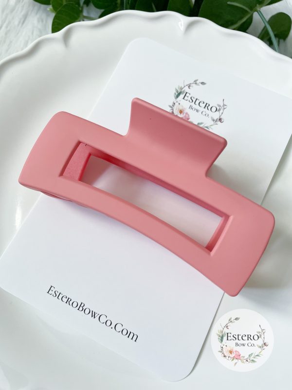 Jumbo 4" Pink Matte Hair Claw | LoveLina