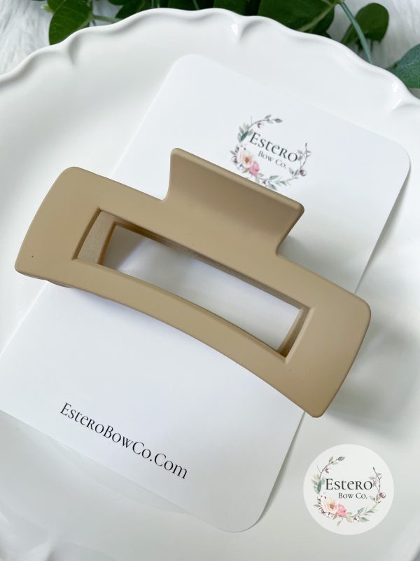 Jumbo 4" Oat Matte Hair Claw | LoveLina - Image 2