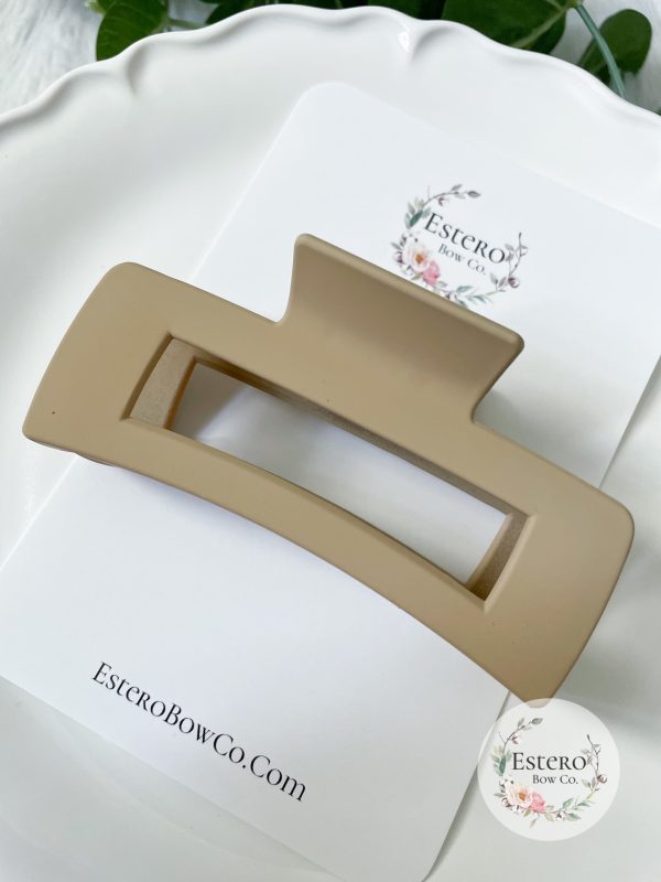 Jumbo 4" Oat Matte Hair Claw | LoveLina